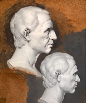 Joseph Wright Of Derby Paintings Drucke: Studies of a Classical Bust A Study after an Antique Bust in Two Positions, Joseph