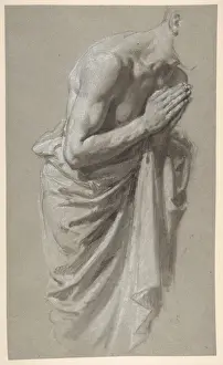 French 19th Century Sketches Drucke: Study Clovis middle register study wall paintings