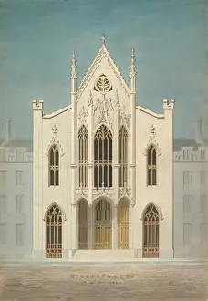 American Watercolor Paintings Drucke: Study Library front elevation 1838 Watercolor