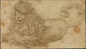 Lucas Cranach Elder Artist Drucke: Study of a Lion