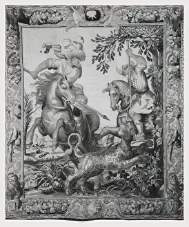Monochromatic Artwork Drucke: Tiger-hunt