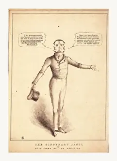 Victorian Era Lithograph Prints Drucke: The Tipperary janus, or both sides of the question, IB. [ca. 1831], 1 print : lithograph