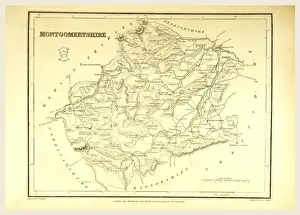 Ein topografisches Wörterbuch von Wales und Montgomeryshire aus dem 19. Jahrhundert mit einem Stich vom Vereinigten Königreich