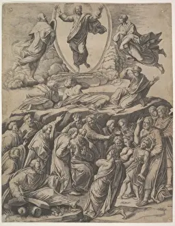 Transfiguration Christ upper centre various figures