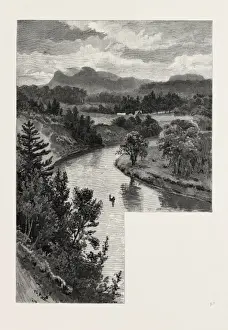 Canadian Historical Images Drucke: The Upper Lakes, Pointe De Meuron, Canada, Nineteenth Century Engraving