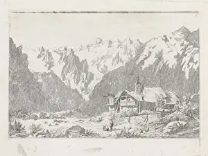 Village In The Mountains Drucke: View of the Col du Geant, David van der Kellen (III), Marinus van Raden, 1837 - 1885