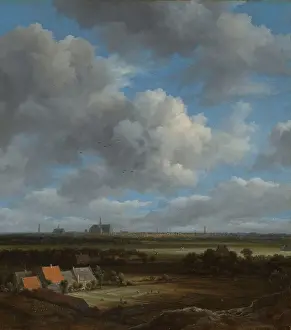 Jacob Van Ruisdael Artwork Drucke: View Haarlem Northwest Bleaching Fields Foreground View