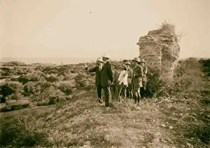 Historic Sites In The Middle East Drucke: Visiting ruins Ascalon Sir Herbert Samuel viewing
