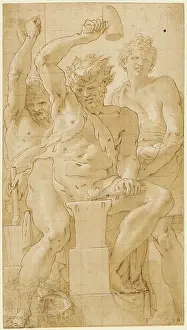 16th Century Italian Art Drucke: Vulcan at His Forge