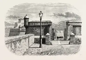 Cadiz Spain Drucke: The Wall of Cadiz, Spain
