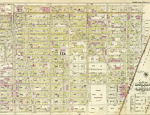Old American Geography Maps Drucke: Part of Wards 27 & 28. Land Map Section, No