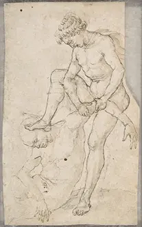 Medieval Warrior Art Drucke: Warrior Subduing Another recto Warrior Bust-Length