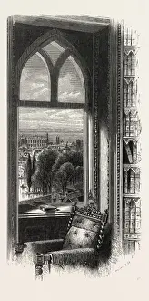 Windsor Castle View Drucke: WINDSOR CASTLE: View from the Library Window, UK, britain, british, europe, united
