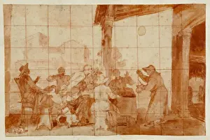 Red Chalk Drawings Italy Drucke: Wine Jest