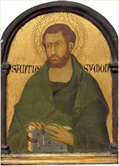 Studienhalle von Simone Martini, Heiliger Simon wahrscheinlich um 1320 mit Temperamalerei auf Holz