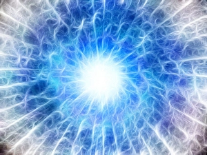 Abstract Light Background Drucke: Abstract glowing burst of light