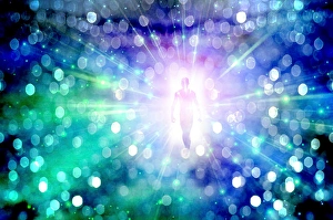 Digitally Generated Images Drucke: Abstract light and figure