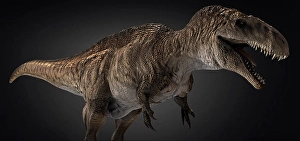 Acrocanthosaurus-Dinosaur auf buntem Hintergrund