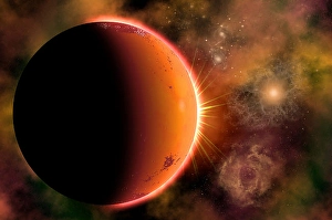 Binary Star System Drucke: An alien planet in orbit around a binary star system