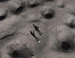 Planetary Science Images Drucke: Artists concept of humans exploring the surface of an asteroid