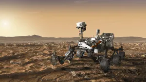 Mars Exploration Drucke: Artist's concept of the Perseverance rover exploring Mars