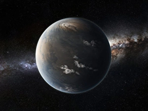 Space Art Illustration Drucke: Artist's impression of a mega-Earth