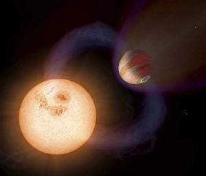 Hubble Space Telescope Drucke: An artists impression of a unique type of exoplanet