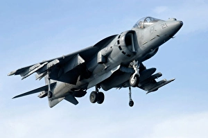 Vertical Takeoff Planes Drucke: An AV-8B Harrier in flight