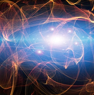 Beautiful Digital Artwork Drucke: Beautiful Flowing Light Abstract. 3D rendering