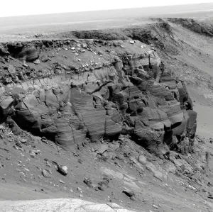 Mars Landscape Drucke: A cliff on the surface of Mars