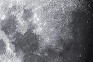 Black And White Space Images Drucke: Close up view of the Moon