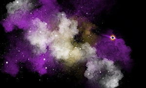 Outer Space Illustration Drucke: Cloudy Purple Nebula