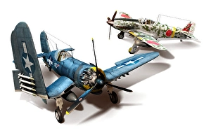 Military Aviation History Images Drucke: Comparison of two fighter planes