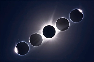 Digital Composite Photography Drucke: A composite of the August 21, 2017 total eclipse of the Sun