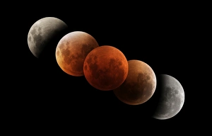 Australian Night Sky Photography Drucke: Composite image of lunar eclipse