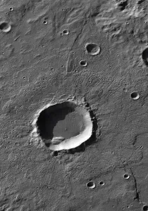 Space Exploration Photography Drucke: A crater on Mars
