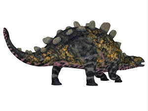 Prehistoric Creatures Drucke: Crichtonsaurus dinosaur, white background