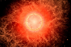 Supernova Explosion Drucke: The death of a star as it becomes a supernova