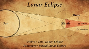 Total Solar Eclipse Image Drucke: Diagram of a lunar eclipse