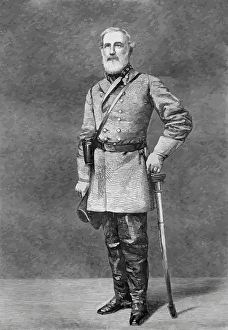 Robert E Lee Portrait Drucke: Digitally restored vector portrait of General Robert E