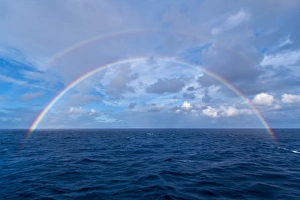 Total Solar Eclipse Photos Drucke: Double rainbow over the Atlantic Ocean