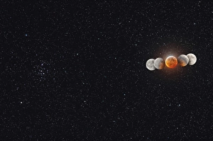 Total Lunar Eclipse Drucke: Eclipsed moon and umbral shadow