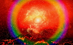 Supernova Explosion Drucke: An exploding supernova, death of a star