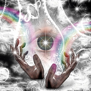 Abstract Space Art Drucke: Eye, matter and time