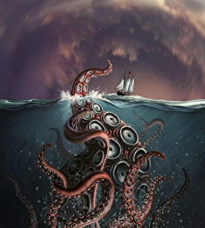 Ein faszinierendes Darstellung des legendären Riesenkraken