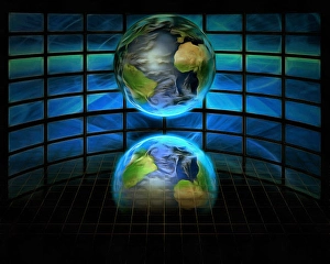 Abstract Globe Design Drucke: Globe and screens