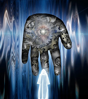 Artificial Intelligence Concept Drucke: God Machine