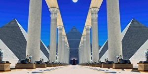 Egyptian Mythical Creatures Drucke: Hall of the Sphinx