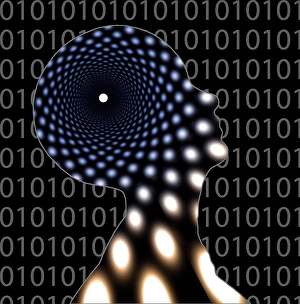 Digital Communication Symbol Drucke: Head and binary code