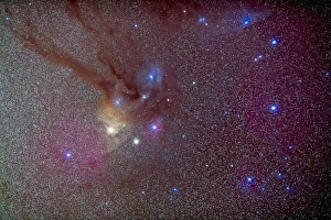 Emission Nebula Images Drucke: Head of Scorpius with celestial deep sky objects